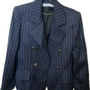 Givenchy Blue and dark charcoal Pinstripe Blazer L